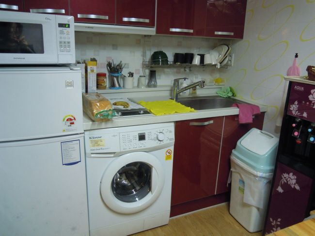 宿に戻り、ロッテ百貨店へ<br /><br />フードコートで夕食<br /><br />最後に明洞の街をぼちぼち満喫する<br /><br /><br />お宿には共同のキッチンが付いてます<br />利用はほとんどしませんでしたが、、、<br />全てが小さい、狭いですが、<br />とってもいいレジデンスだったと思います