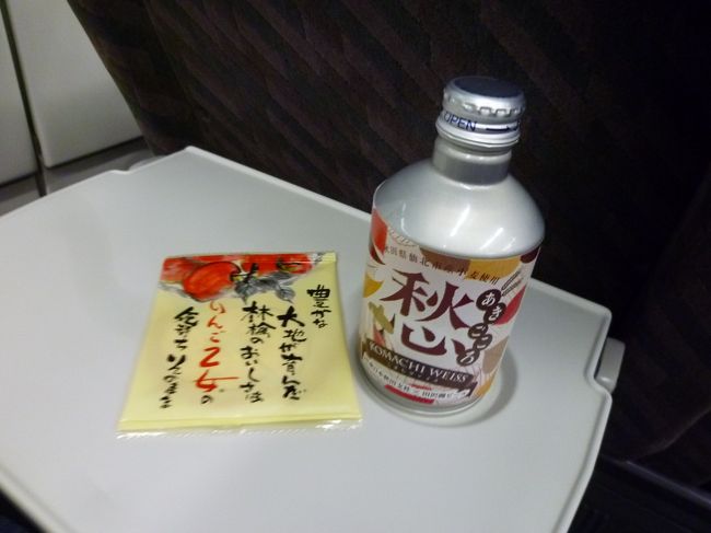 帰りの新幹線の中で〜<br /><br />地ビールとお菓子