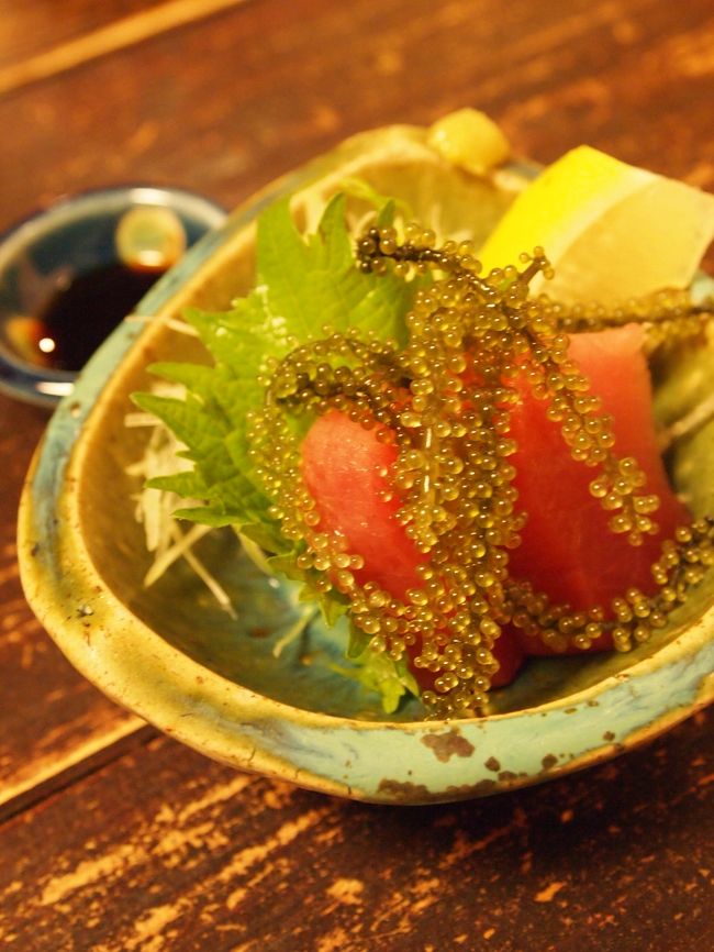 海ぶどうの前菜からスタート！<br /><br />お上品な味付けです。