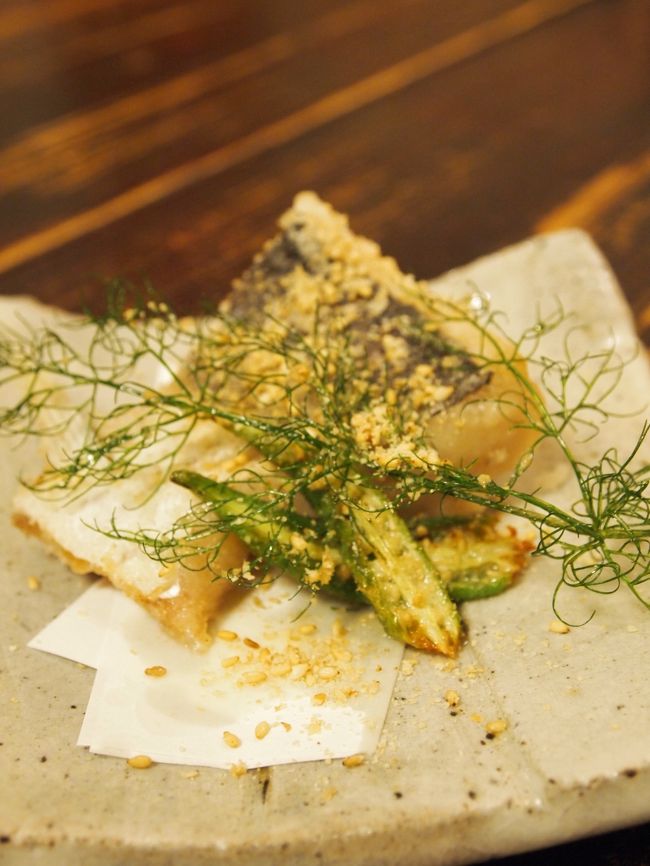 お魚のてんぷら。<br /><br />とてもあっさり、付け合わせのお野菜がとても美味しい。