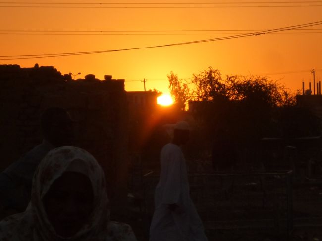 スーダン、一日目の夕日
