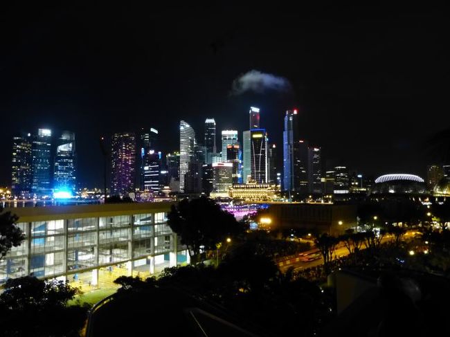 マンダリン オリエンタル シンガポール５階のプールサイドからの夜景②