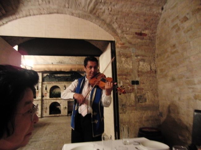 昼食<br />また生演奏です。<br />オヤジとやたら目が合う・・