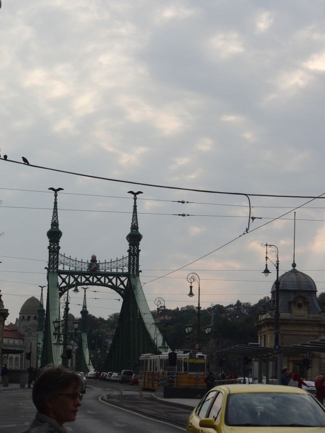 中央市場そばの自由橋（たぶん）<br />川沿いは歩けない感じなので<br />ヴァーツィ通りを戻ります。