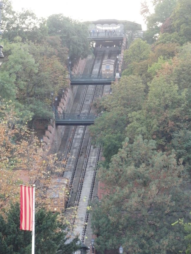 くさり橋<br />王宮側のケーブル