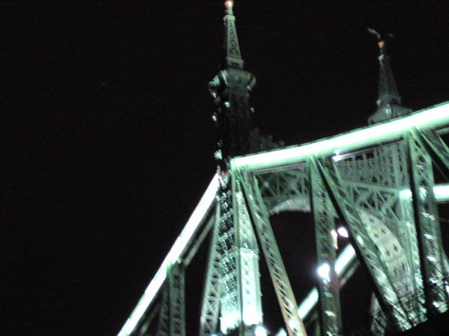 ドナウ川ナイトクルーズ<br />下からの眺めもかっこいい。