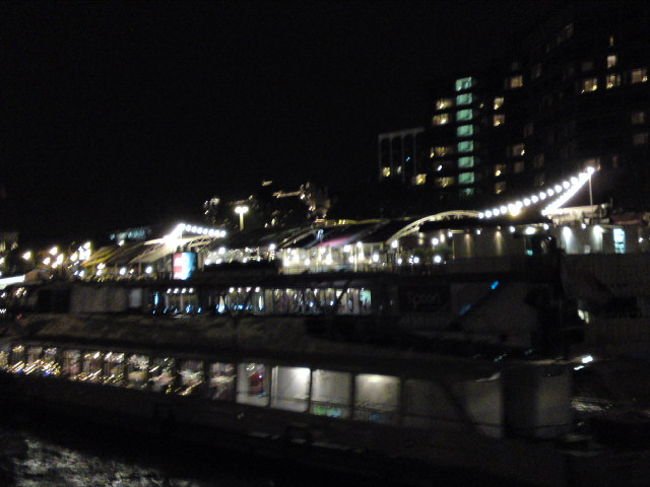 ドナウ川ナイトクルーズ<br />すれ違った観光船<br />私たちのより大きくて立派でした。