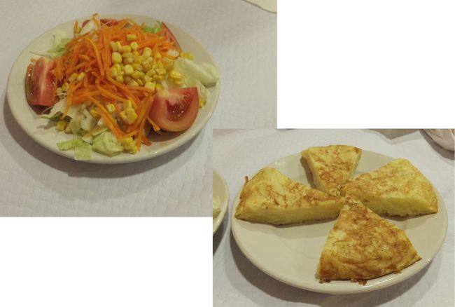 サラダにスペイン風オムレツ