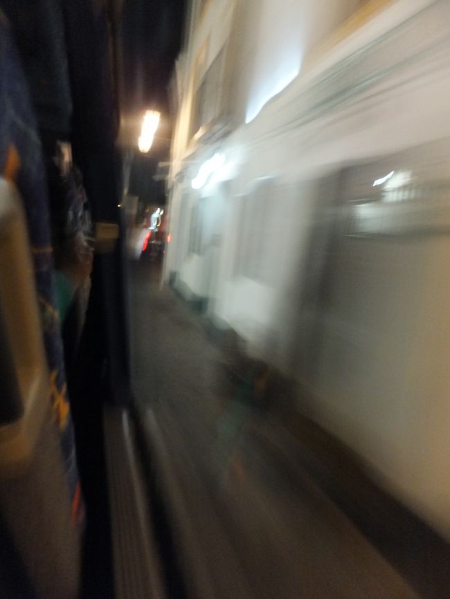 町に降りて、また細い道を上って行くのですが、写真のようにスピードがすごいです。<br />暗いのでちょっと怖いです。<br />