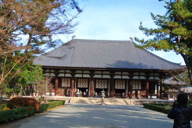 薬師寺からすぐ近くの唐招提寺へ…。<br /><br />あぁ…寒い。