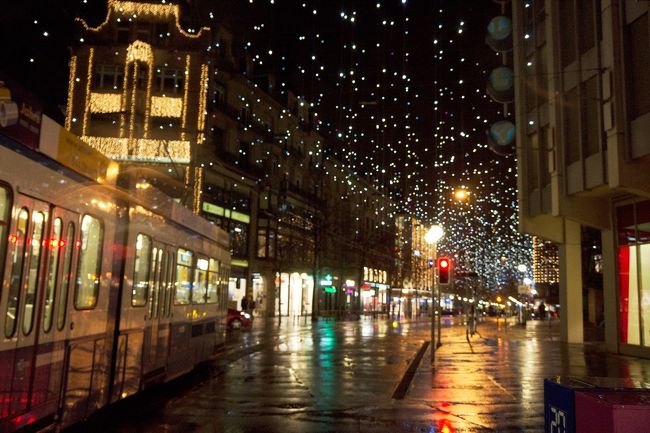 イルミネーションが雪雨のようです。