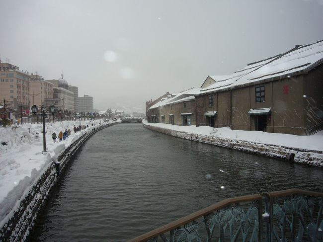 やっぱり雪の小樽運河は絵になります。
