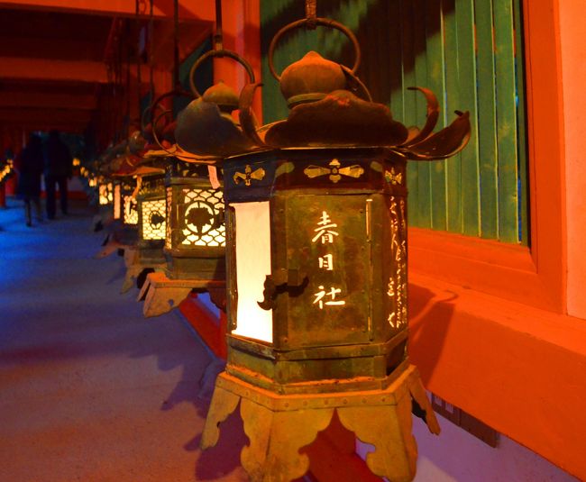 この万燈籠は、約800年昔から行われて来た行事だそうで、本宮の回廊（東回廊→中門・御廊→西回廊）に沿って境内にある3000基の灯籠に灯りが灯されます。<br /><br /><br /><br />