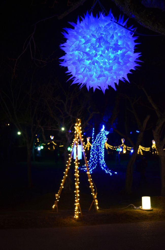 いが栗のようなミラーボールのような灯りもあります。<br />いろんなイルミネーションの共演です。