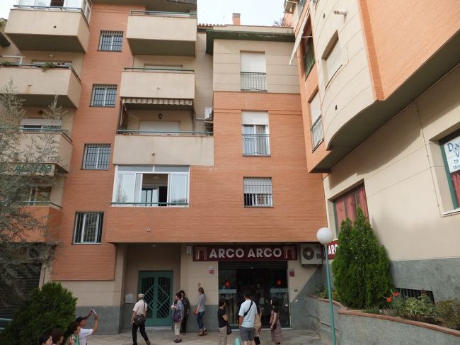 アルハンブラ宮殿から少しバスで移動した所のお土産店。<br />主に寄木細工でした。<br /><br />本当は宮殿のチケット売り場のそばにあったギフトショップに行きたかったのですが、立ち寄ることができず残念でした。<br /><br />ここで同じ旅行会社で名古屋発のスペイン8日間のグループに会いました。<br />二人はぐれてしまい、添乗員が探しに行ったとのことでした。<br /><br />