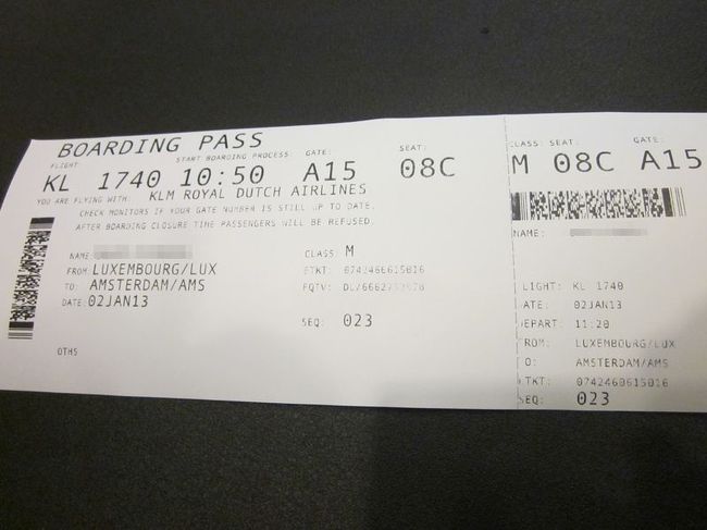 ボーディングパスです。