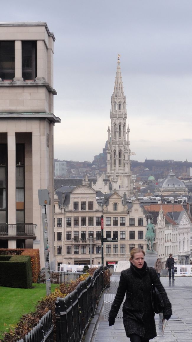 「楽器博物館」　辺りから　「グラン・プラス」　方面です。<br /><br /><br />塔は　「市庁舎」　です。