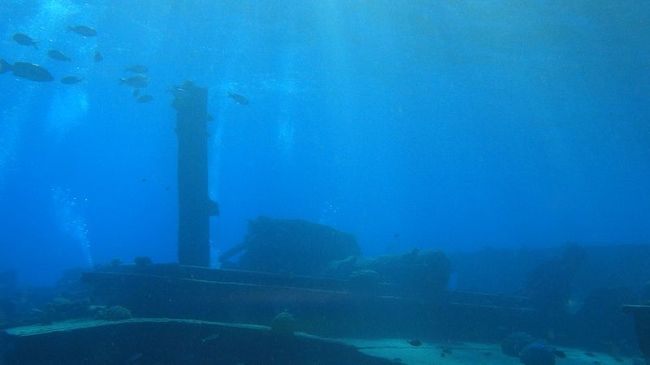 ポイントは沈船松安丸。