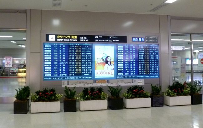 2035定刻に到着．第一ターミナルはほとんど利用しないのでものめずらしかった．駐車場もひさしぶりのＰ1．風邪を押して家に帰る．