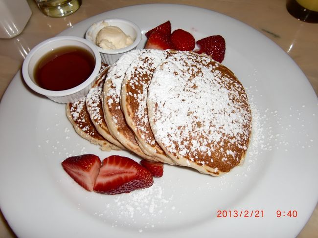 私は昨日も食べたのに、またパンケーキ( ^ω^ )<br />しかし、美味しいです( ^ω^ )