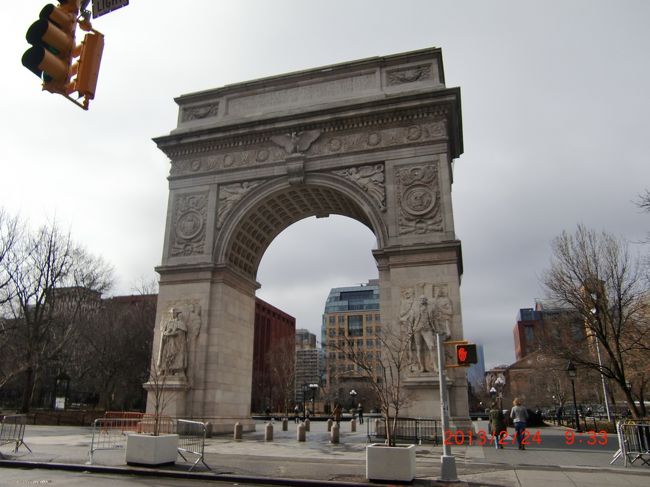 7日目はワシントンスクエアパークからスタート( ^ω^ )<br />凱旋門ー！！<br />