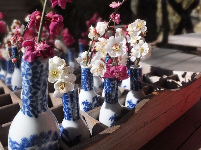 <br />これはお神酒壷と書いてあったかな…。<br />紅白の梅の花がかわいいです。