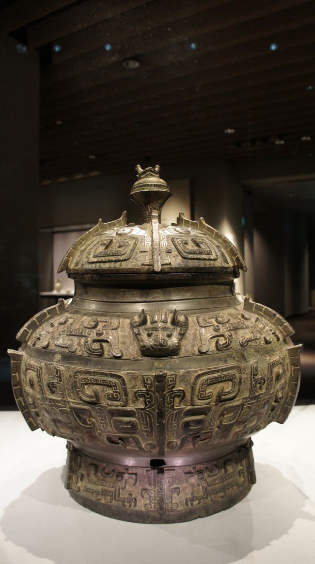 中国 古銅青銅 饕餮文 神獣文形香炉 時代箱 C R4438-