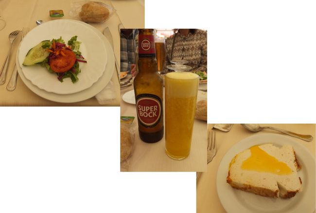 サラダ。<br />マンゴージュースはミキサーで作ってくれました。<br />デザートはメレンゲのような感じ？