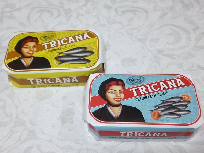 ポルトガルの缶詰<br />大きい魚と小ぶりのもの。<br />オリーブオイル＋レモンとトマト味にしました。<br />思ったほど濃くなく、さっぱり味でした。