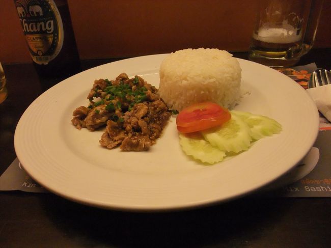 旦那ちゃん。豚ガーリックご飯！