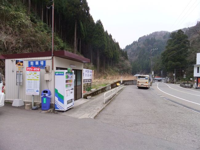 永平寺のバス停。多分この辺りが永平寺駅だったのでは。