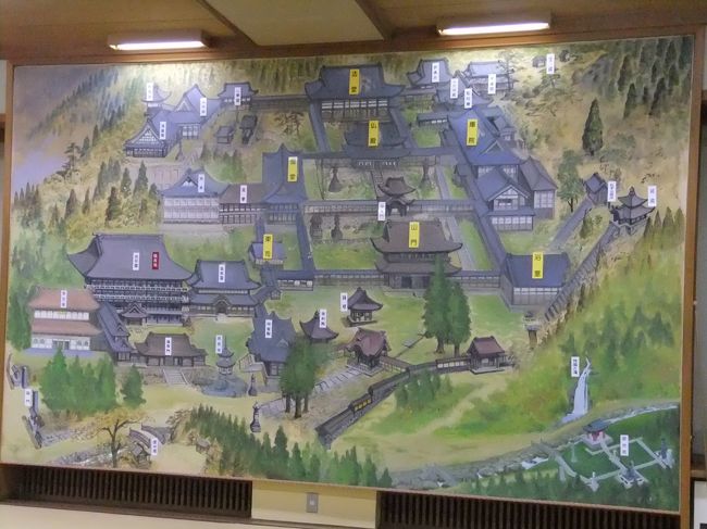 永平寺全体図。雲水（修行僧）が解説してくれます。ちなみに、永平寺は撮影はOKですが、修行僧にはカメラを向けないでください、との事でした。