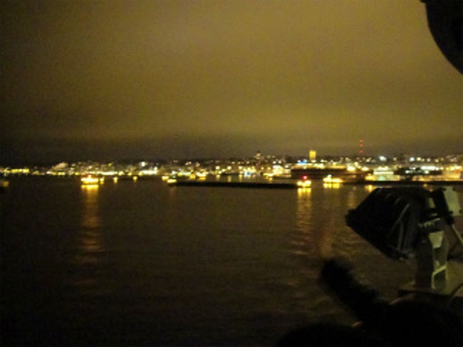 帰りのフェリーからの眺め。<br />スウェーデンが遠くなっていきます。