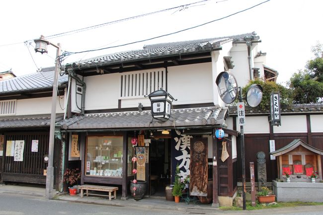 漢方薬の老舗。<br /><br />右端の軒下に青い提灯が見えると思いますが、ここは「おたずね処」と称する、「ならまち」の案内所のようなところで、道に迷ったり、わからないことがあればいろいろ教えてくれます。<br /><br />ちなみに、「ならまち」全体で２０数か所あるそうです。