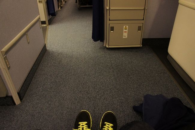 ⑨　　４日「ＡＮＡ」14：47<br /><br />ＡＮＡとＵＡのコードシェア便<br /><br />奥様　往路＆復路---ＡＮＡ機<br />私・　往路--ＵＡ　復路--ＡＮＡ機<br /><br />ＡＮＡ機のが機材もサービスも nice!<br />ＡＮＡ機はネットで座席指定が出来る<br />出発前にＡＮＡ機に関しては指定したが<br />復路の太平洋線が・・こんなに足元が<br />広いとは Lucky (^_^)v