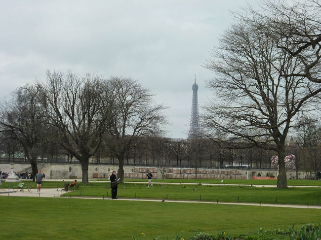 遠くにエッフェル塔が見えます。<br />街のアクセントになっていていい感じ。