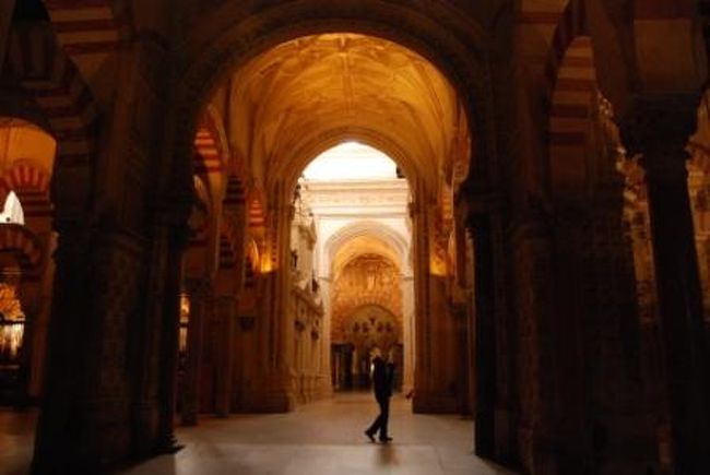 聞いていた通りメスキータは無料開放中。<br />円柱の森と聞いていた通り柱だらけの内部。<br />クリスマスの朝という雰囲気も重なり不思議な空間でした。