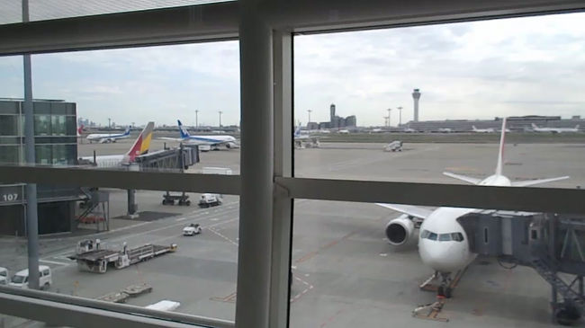 ど-せ今日は暇だから送ってやるよ<br />なかまの一人が迎えにきてくれた、<br />おい　羽田空港にゆくのだぞ、なんで<br />門前仲町、新木場、ゲ−トブリッジなのだ<br />東京見物だって、次はお台場だって<br />いい加減にしろ、早いとこ、羽田国際線<br />タ−ミナルに向かえって<br />だいたい首都高速の料金をケチるから<br />グルグル回るのだ<br />このクダリ東京周辺以外の方には分りづらい<br />けど、練馬から羽田には南に向かって<br />高速道路で早朝30分で着くのに、<br />面白半分で西北西にゆくなって<br />それでも1時間前には<br />飛行機の前に着いた<br />「こらこらボ−767さんよ」<br />「ちゃんと窓拭いたか」「お化粧したか」