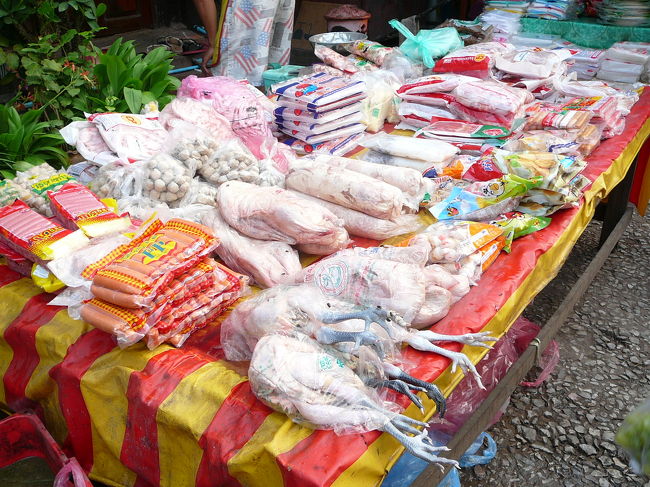 肉も魚もハエを払いながら、生売り。<br /><br />獣の手もあちこちに。あんまりビックリして写真忘れた！