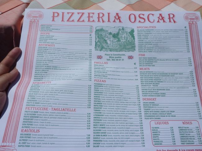 Pizzeria Papa Luigi en Fuengirola Carta