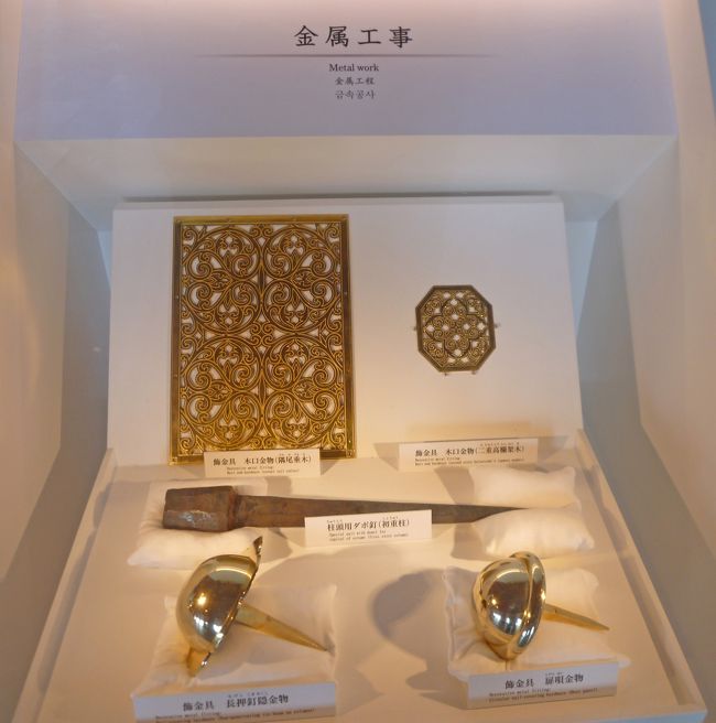 金属工事で使われた金具類。