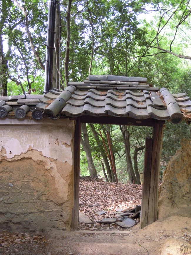 崩れかけた門から、今は落ちぶれてはいるけれどやんごとなき美しい姫君が住んでいそうな佇まいではありませんか。<br />そんな女人を見つけるのがプレーボーイの源氏の君や在原業平の真髄です。<br />今業平のもろずみさん、NODAさん、頑張って〜〜<br /><br />唐辛子さんがもっとふさわしいコメントを寄せてくださいました。<br /> 「今はおちぶれてるけどやんごとなき美しい姫君が住んでいそうな佇まい。<br /> 琴の音色にふらふらと破れ門をくぐり、姫君のはかなげな美しさに心奪われ姫のこころもとなさに翌朝も訪ねてみればひゅ〜るる、風が吹くばかりの荒れ庭に髑髏がころがっておりましたとさ。」<br /><br />知足院の近くには「いにしへの　奈良の都の八重桜」と詠われた八重桜の原木があるはずですが、4時半にれんじょう寺でもう一人のメンバー三輪さんと待ち合わせしているので急がなければなりません。