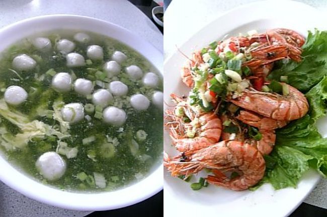 魚丸スープ、海老。