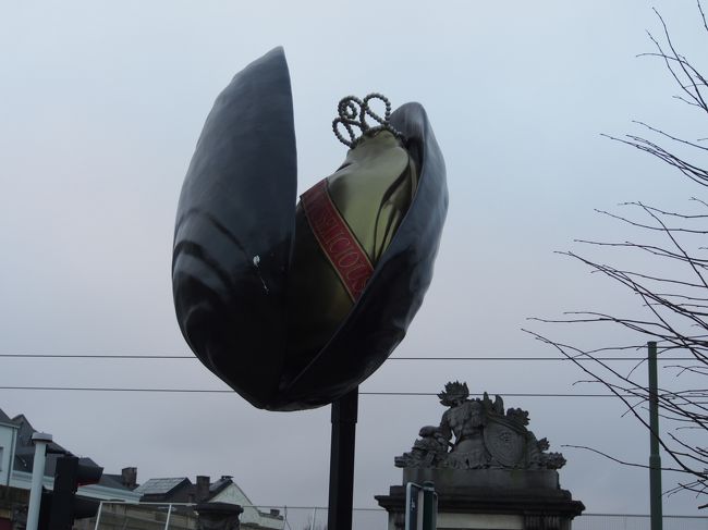 公園に巨大なムール貝がいました。