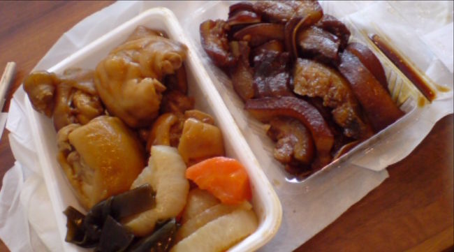 道の駅で買ったお惣菜。<br />ボリュームがすごい！