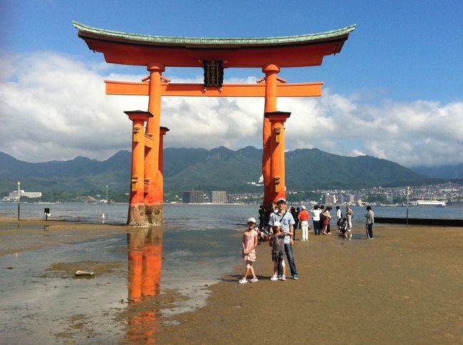 「今日は絶対鳥居まで歩く」というので、干潮を狙ってやってきました。