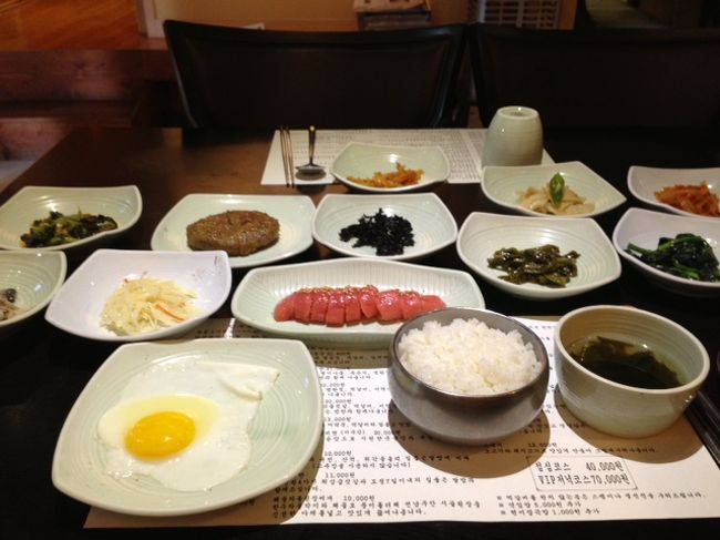 大好物！明太子！この品数！しかも、米もうまい！