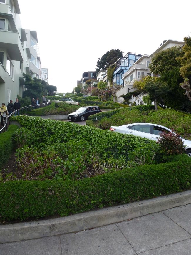 ハイドストリートをワンブロック降りてみました〜<br />あまりにも急で、段々に道が作られてます！<br />ハイドストリートの向こう端から見ると、このギザギザがきれいに見えるんだって！見たかった！