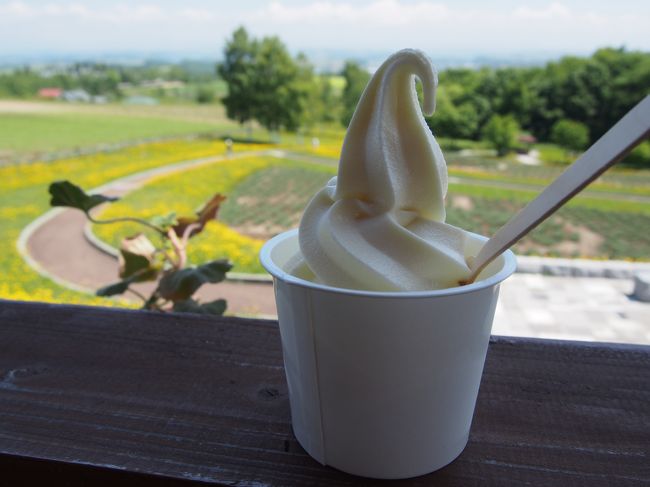 同じく北西の丘展望公園でちょっと休憩。<br />濃厚なソフトクリーム、いただきました！<br />っていっても、たぶんこの時点でもう１時近かったようなぁ〜