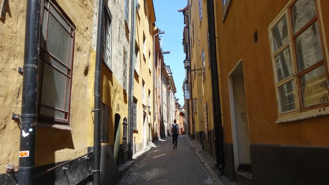 ガムラスタン駅を降りるとノーベル博物館、王宮を目指す人混みがすごい。でもこの流れから外れる路地はこんな感じ。